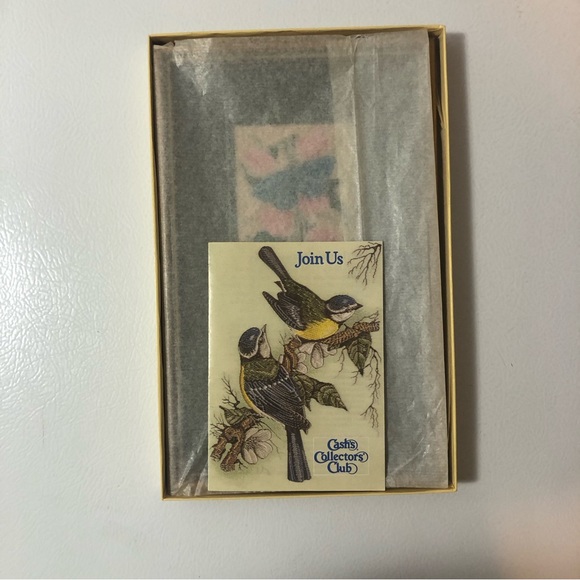 Cash's Collector Series Silk Woven Picture Common Blue Butterfly Sweet Peas J&J - Picture 6 of 16